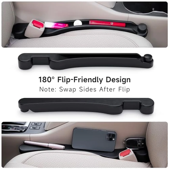 Givifive Car Seat Gap Filler Set of 2, Soft Foam Multifunctional Seat Side Gap Filler with Organizer & Hook Function, 3in1 Gap Stopper Universal Fit Car SUV Truck Fill The Gap Between Seat & Console by Givifive - Image 7