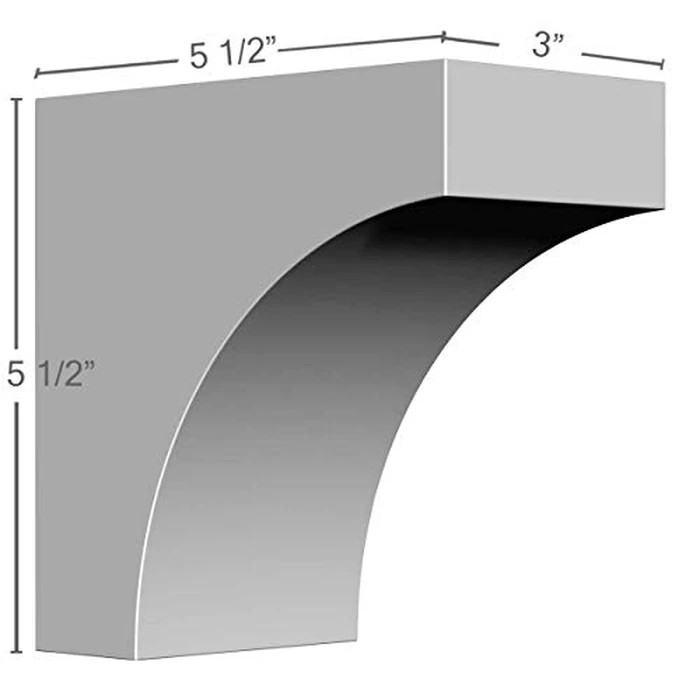 Ekena Millwork BKT03X05X05ST 3" W X 5 1/2" D X 5 1/2" H Stockport Bracket by Ekena Millwork - Image 2