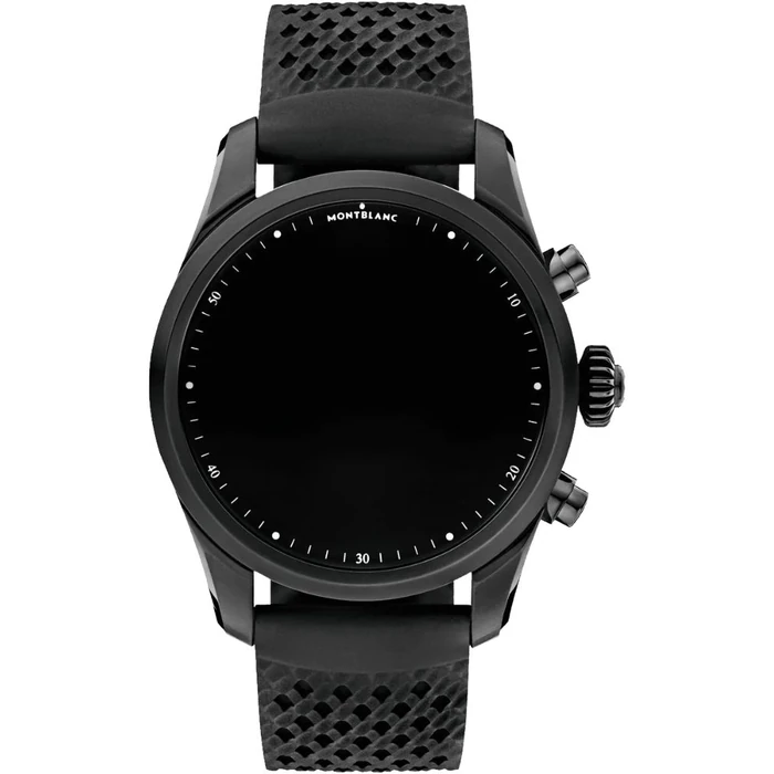 Montblanc Summit 2+ Luxury Smartwatch - 8GB - 43.5mm - Black Stainless Steel Case with Black Rubber Sport Band by Montblanc - Image 3