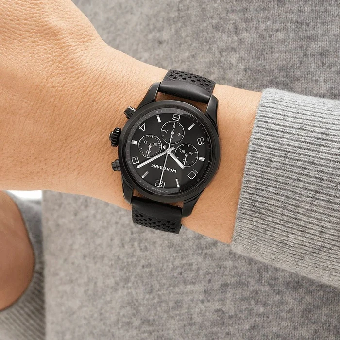 Montblanc Summit 2+ Luxury Smartwatch - 8GB - 43.5mm - Black Stainless Steel Case with Black Rubber Sport Band by Montblanc - Image 5