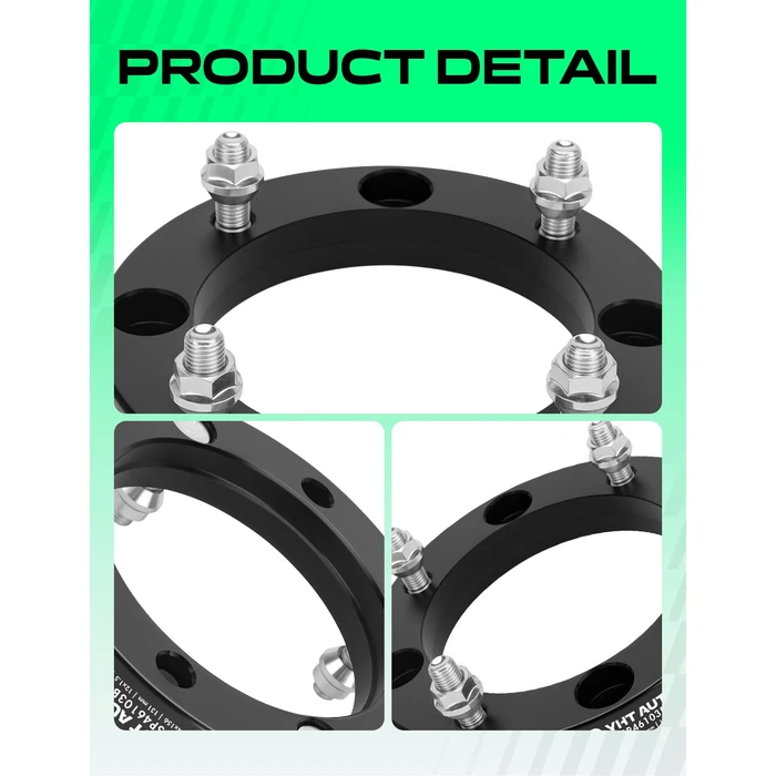 YHTAUTO 4x156mm Wheel Spacers 1 inch Compatible with Polaris RZR 900 2015-2017, RZR XP 1000 2014-2018, Tire Spacers w/ M12x1.5 & 12.9 Grade Studs, 131mm Center Bore 4 Lug 2PCS Black by YHTAUTO - Image 8