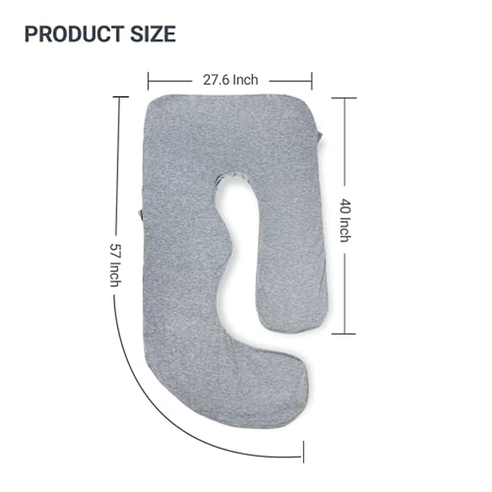 Momcozy Pregnancy Pillow Cover u Shaped, 57-inch Large Pregnancy Body Pillowcase Removable, Soft & Machine Washable Replacement Cover Fits Most 55/57 Inch by Momcozy - Used - Like New condition