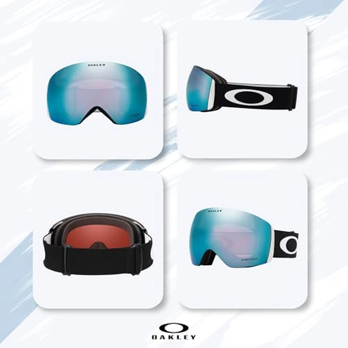Oakley Flight Deck L OO7050 Black/Sapphire Ski Goggles for Men for Women Spare Prizm Clear Lens+ Bundle Accessory Leash Kit, Microfiber Pouch by Oakley - Image 3