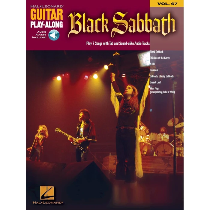 Black Sabbath: Guitar Play-Along Volume 67 | TAB Songbook with Online Audio and Backing Tracks | Rock Guitar Sheet Music Book for Players and Teachers | Heavy Metal Guitar Method Book by Hal Leonard - Image 1