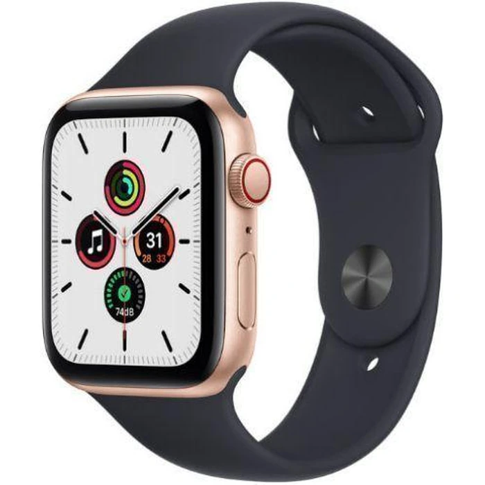 Apple Watch SE 1st Gen (2020) (GPS) - 32GB - 40mm - Gold Aluminum Case with Black Rubber Sport Band by Apple - Image 2