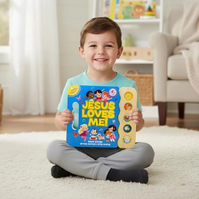 Jesus Loves Me 5-Button Songbook - Perfect Gift for Easter Baskets, Christmas, Birthdays, Baptisms, and More (Little Sunbeams) by Cottage Door Press - Image 9
