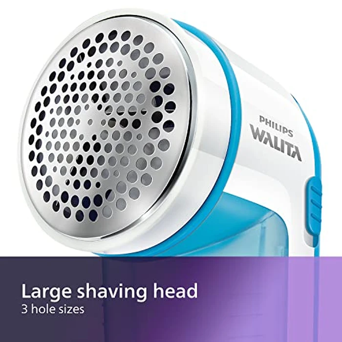 Philips Fabric Shaver, Removes Fabric Pills, Suitable for All Garments, Large Blade Surface, Cleaning Brush, Includes Batteries, Blue (GC026/00) by Philips - Image 4