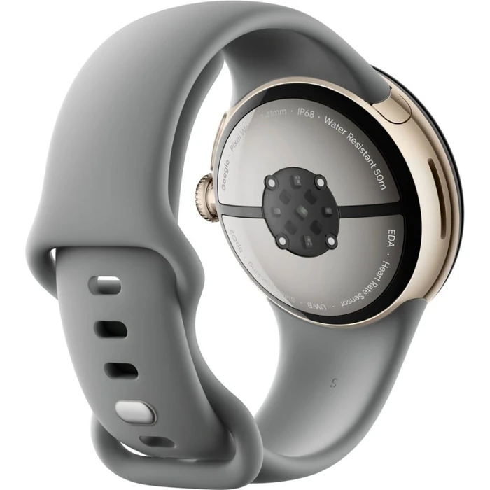 Google Pixel Watch 3 (Bluetooth) - 32GB - 45mm - Champagne Gold 100% Recycled Aluminum Case with Hazel Fluoroelastomer Active Band by Google - Image 4