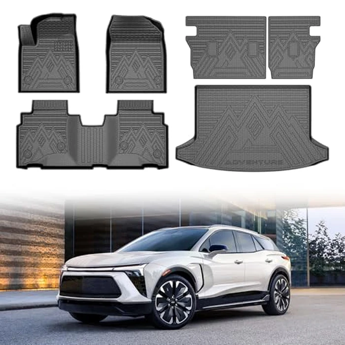 FIILINES Floor Mats & Cargo Liner for Chevy Blazer EV 2024-2026 All Weather Waterproof Durable Floor Liners and Cargo Mat Set Black by FIILINES - Image 1