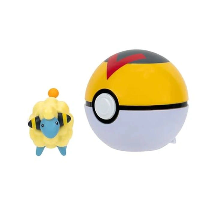 PKW3137 - Clip 'n'Go Poké Balls - Voltilamm & Level Ball, Official Pokéball with 5 cm Figure by Pokémon - Image 1