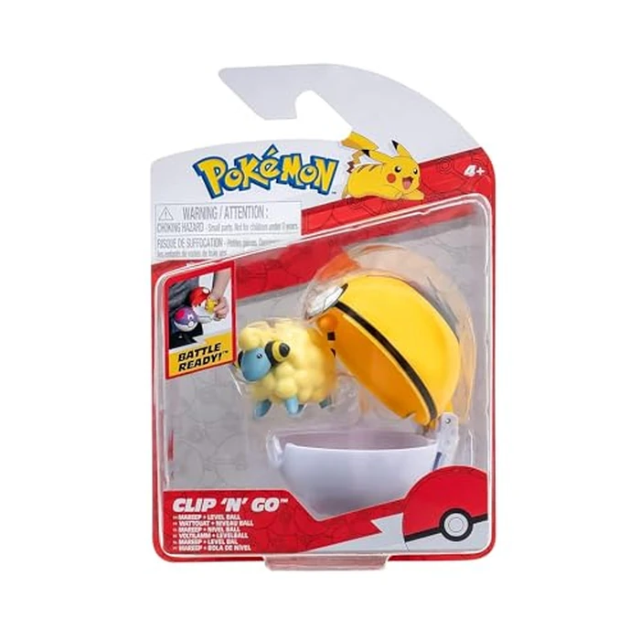 PKW3137 - Clip 'n'Go Poké Balls - Voltilamm & Level Ball, Official Pokéball with 5 cm Figure by Pokémon - Image 2