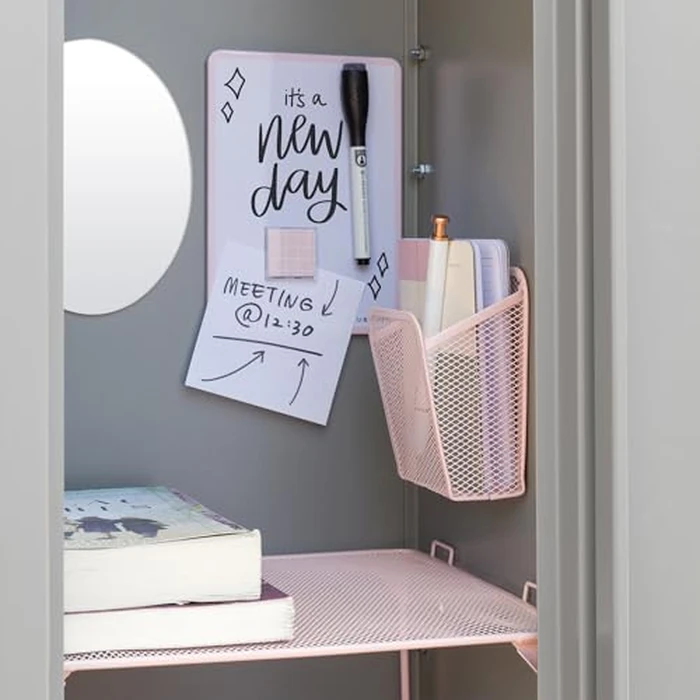 U Brands 4145U01-06 Locker Organizer and Decorating Kit, Back to School Essentials, Blush, 11-Piece, Includes Mirror, Shelf, Magnets, and Other Accessories by U Brands - Image 10