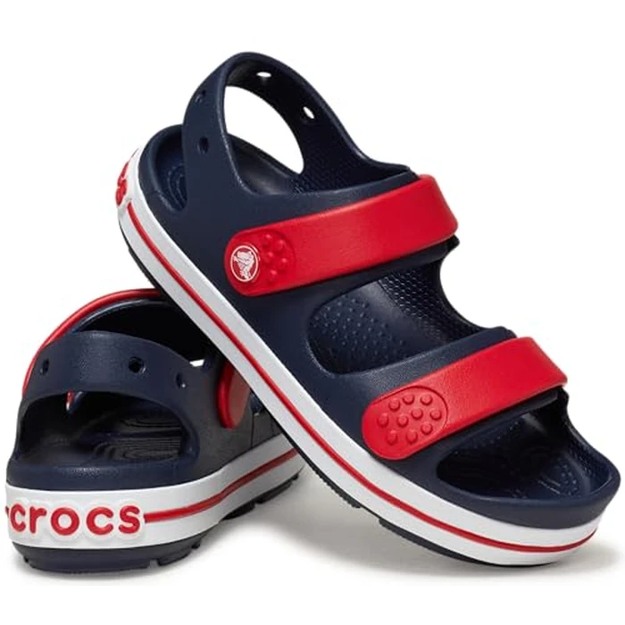 Crocs 209423-4OT-J6 Crocband Cruiser Sandal K Nv/Vr Navy/Varsity Red by Crocs - Image 2