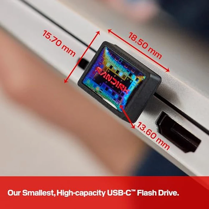 SANDISK 512GB Extreme Fit USB-C Flash Drive - Up to 400MB/s Read speeds, USB 3.2 Gen 1, USB Type-C - Plug-and-Stay Storage - Black - SDCZ530-512G-G46 by SanDisk - Image 8