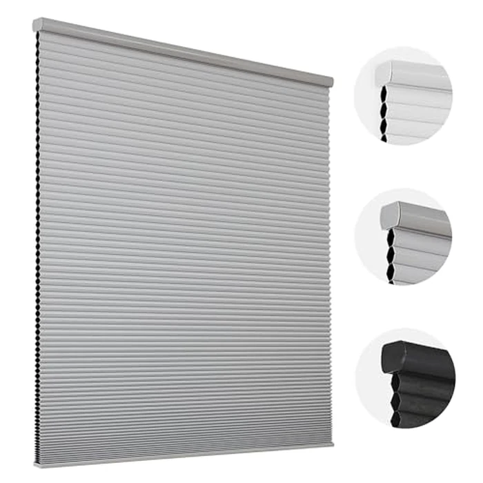 Joydeco Cellular Shades Cordless, Blackout Shades Cellular Blinds for Indoor Windows, Blackout Blinds Honeycomb Blinds Window Shades for Thermal Insulated & Noise Reduction (Grey, 23" W x 48" H) by Joydeco - Used - Good condition - CA$37.56