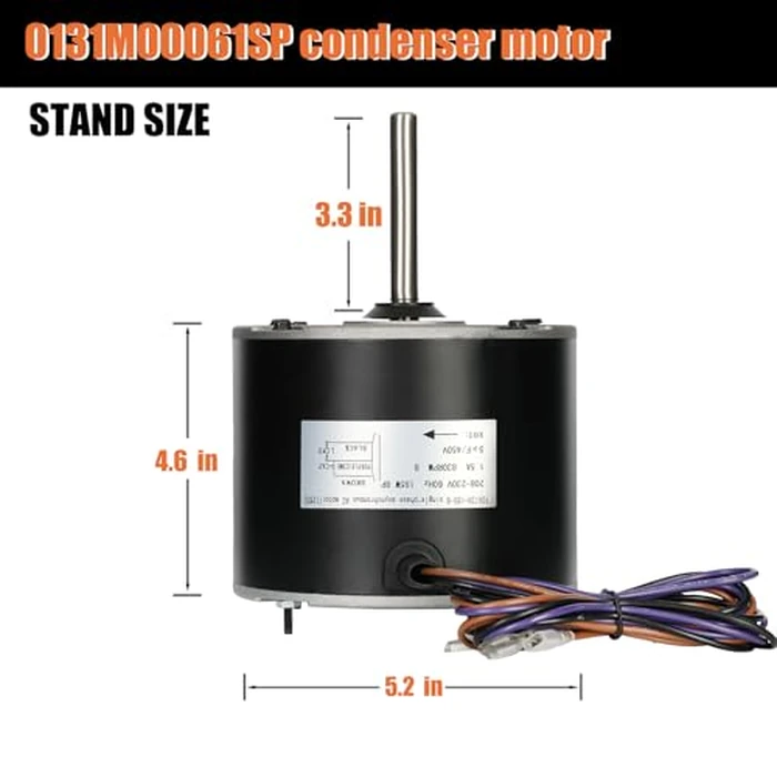 0131M00061SP, 1/4 Hp Condenser Fan Motor Replaces Goodman Condenser Fan Motor, Zongshan Broad-Ocean YDK-180S84062-01-830 RPM, 1-Speed, Replaces Amana Janitrol P/N: 0131M00014PS by Knocokie - Image 6