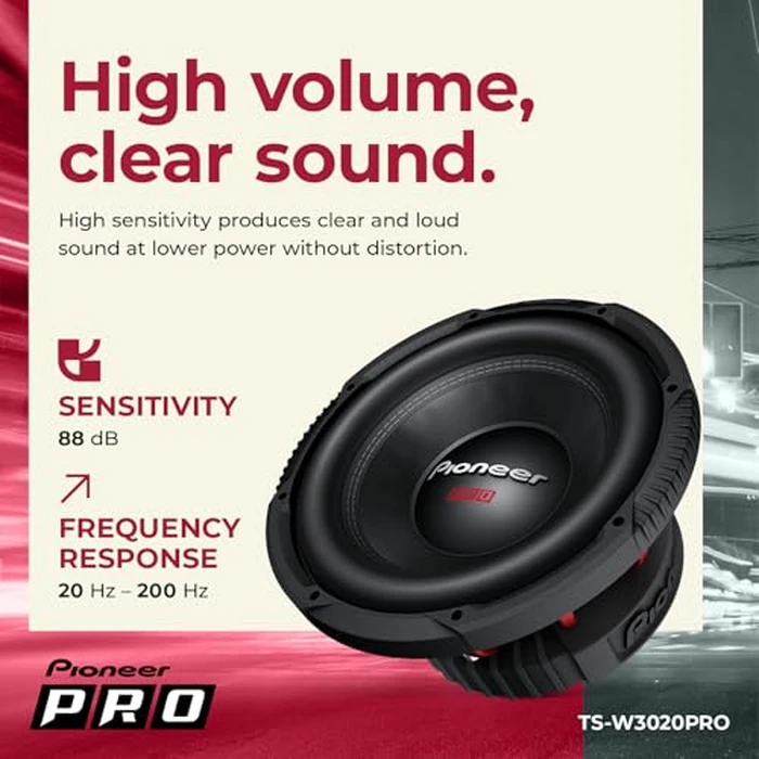 PIONEER P.R.O. Series TS-W3020PRO 12” Subwoofer - 3500W Max, 1800W RMS, Sealed or Ported Enclosure Compatible, Strong Bass, High Power, Performance and Output by PIONEER - Image 5