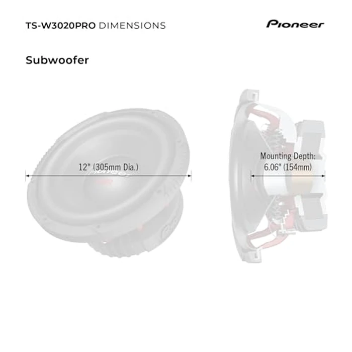 PIONEER P.R.O. Series TS-W3020PRO 12” Subwoofer - 3500W Max, 1800W RMS, Sealed or Ported Enclosure Compatible, Strong Bass, High Power, Performance and Output by PIONEER - Image 7