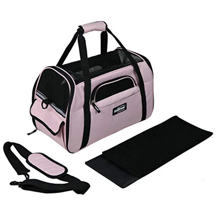 EliteField Soft Sided Pet Carrier (3 Year Warranty, Airline Approved), Multiple Sizes and Colors Available (Medium: 17" L x 9" W x 12" H, Pink) by EliteField - Image 4