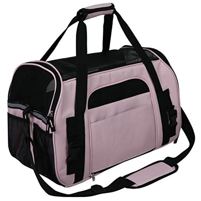 EliteField Soft Sided Pet Carrier (3 Year Warranty, Airline Approved), Multiple Sizes and Colors Available (Medium: 17" L x 9" W x 12" H, Pink) by EliteField - Image 5