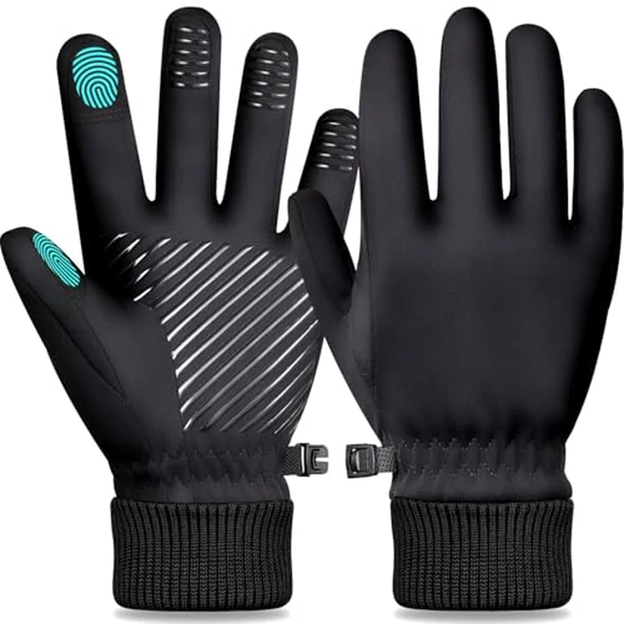 LOUXPERT Winter Waterproof Gloves for Women and Men: Water Proof Touch Screen Gloves Running Hiking, Cold Weather Touchscreen Warm Snow Ski Water Resistant Thermal (Black, Large) by LOUXPERT - Image 1