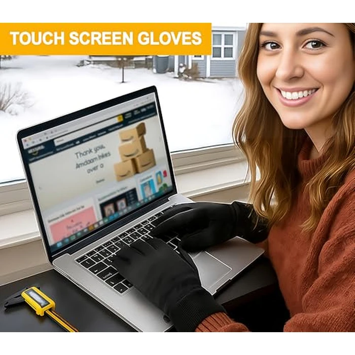 LOUXPERT Winter Waterproof Gloves for Women and Men: Water Proof Touch Screen Gloves Running Hiking, Cold Weather Touchscreen Warm Snow Ski Water Resistant Thermal (Black, Large) by LOUXPERT - Image 3