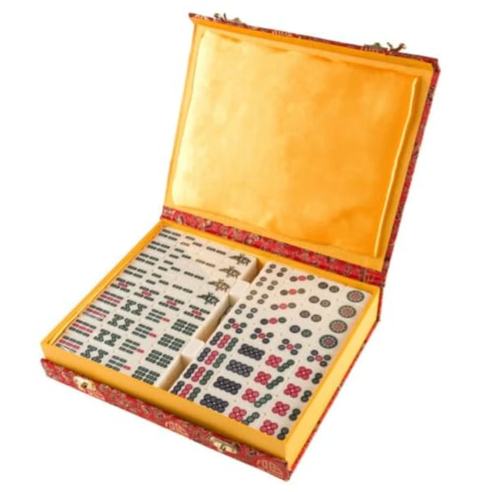 HEY! PLAY! Chinese Mahjong Set with Ornate Storage Case - Traditional Mahjong Tile Game with 146 Engraved Tiles and Two Dice for Adults and Kids by HEY! PLAY! - Used - Like New condition