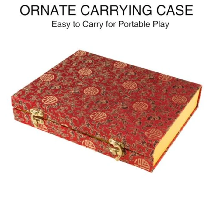 HEY! PLAY! Chinese Mahjong Set with Ornate Storage Case - Traditional Mahjong Tile Game with 146 Engraved Tiles and Two Dice for Adults and Kids by HEY! PLAY! - Image 6