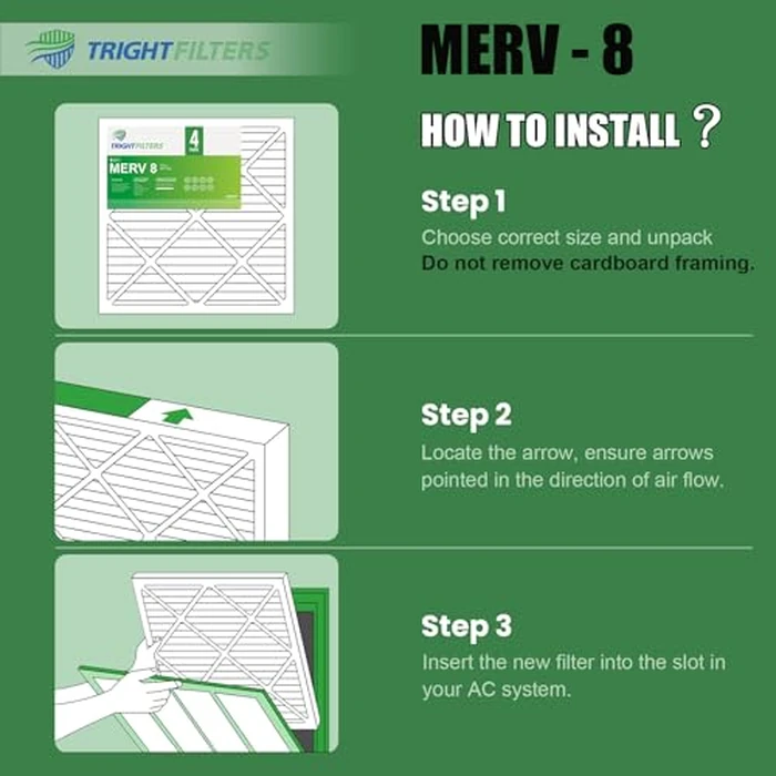 TRIGHTFILTERS 16x20x1 Air Filter 4 Pack, MERV 8 Pleated Dust Defense Air Filters Replacement Air Conditioner HVAC AC Furnace Filter, Durable and Lightweight by TRIGHTFILTERS - Image 6