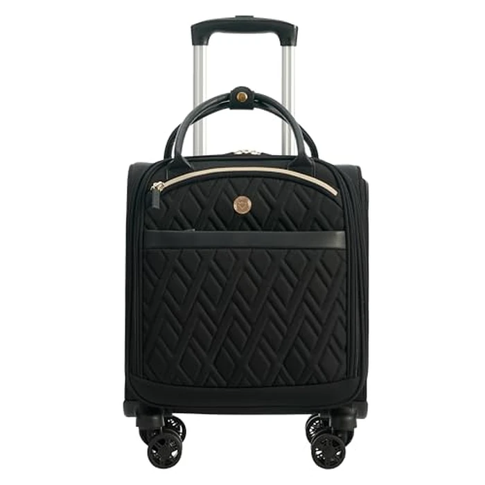 Verage 18x14x8in Spinner Underseat Carry-On Luggage -Airplane Personal Item Bag, USB A&C Charging Port, Padded Laptop Pocket & Wet/Dry Compartments for Women, Classic Black by Verage - Used - Very Good condition - US$74.39