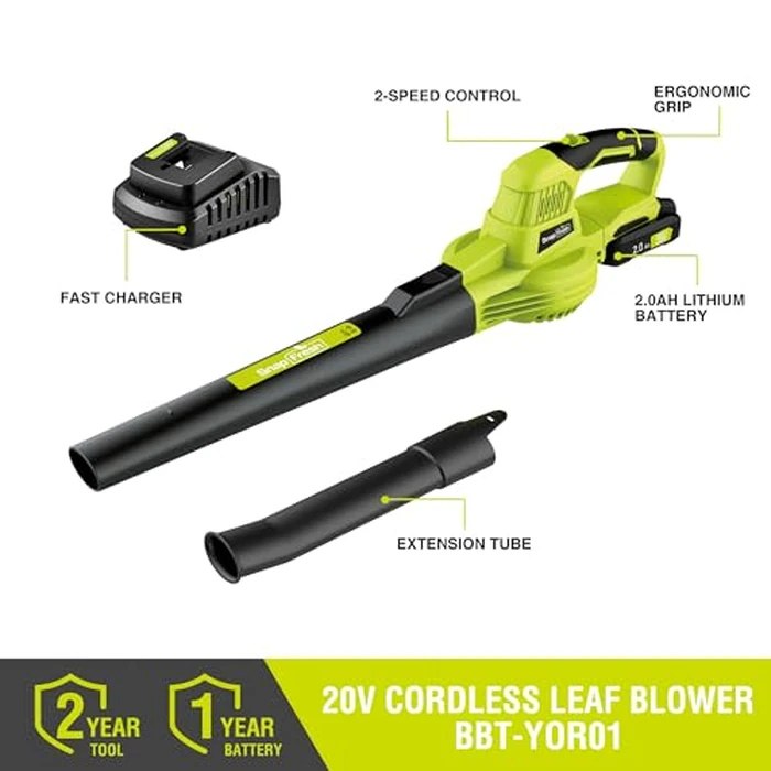 SnapFresh 20V Cordless Electric Leaf Blower - Lightweight with 2.0Ah Battery & Fast Charger, 2 Speed Modes for Lawn, Patio, Yard & Sidewalk Care by SnapFresh - Image 2