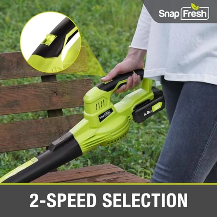 SnapFresh 20V Cordless Electric Leaf Blower - Lightweight with 2.0Ah Battery & Fast Charger, 2 Speed Modes for Lawn, Patio, Yard & Sidewalk Care by SnapFresh - Image 6