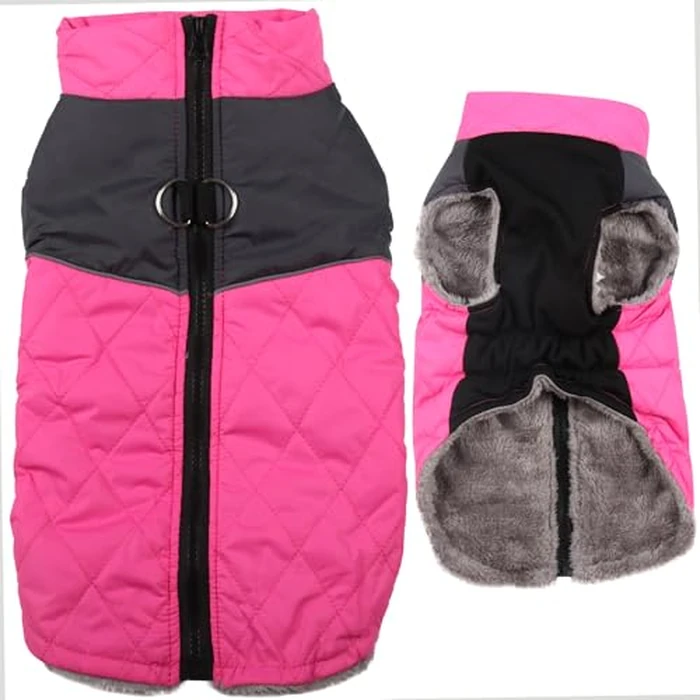 JoyDaog Warm Fleece Dog Coats for Small Dogs,D-Rings Waterproof Puppy Jacket for Cold Winter,Pink S by JoyDaog - Used - Acceptable condition - US$17.14