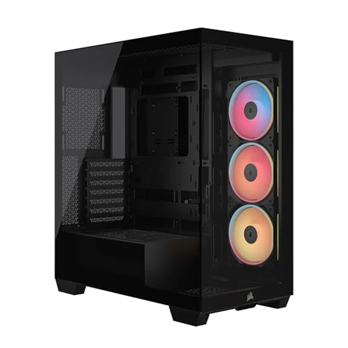 CORSAIR 3500X LX-R RGB iCUE Link Mid-Tower PC Case - 3X Pre-Installed LX120-R RGB Fans, Includes iCUE Link System Hub, GPU Anti-Sag Arm, Fits up to 10x 120mm Fans - Black by Corsair - Image 1