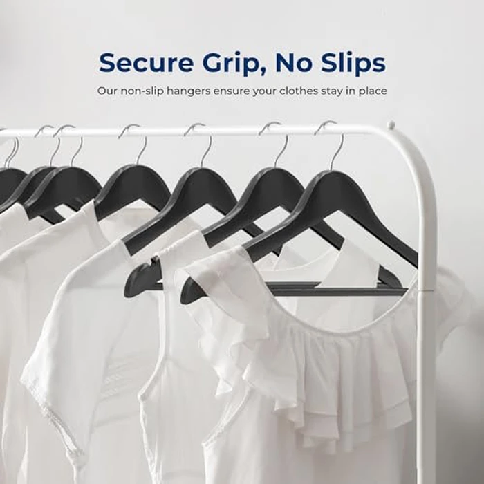 SereneLife Wood Hangers 20 Pack, Space Saving Heavy Duty Slim Coat Hangers, Great Hangers for Suits/Clothes/Jackets, Smooth Finish w/ 360 degrees Swivel Hook by SereneLife - Image 3