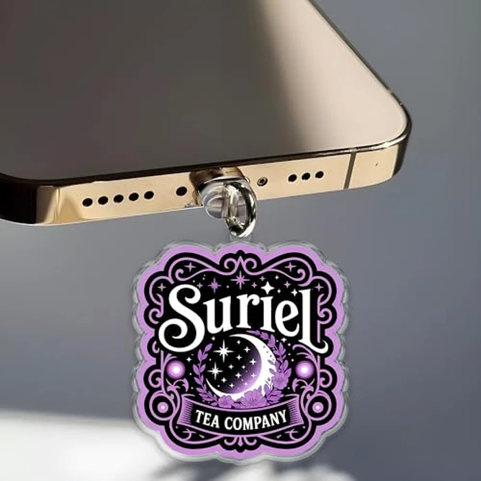 Suriel Tea Company Kindle Charms, Dust Plug Charm 1.5 Inches ACOTAR Bookish Book Club Romantasy Fantasy Reading Lightning/Type C Acrylic Material Accessories Kindle, Charms for E-Reader, Phone Gifts by Generic - Image 2