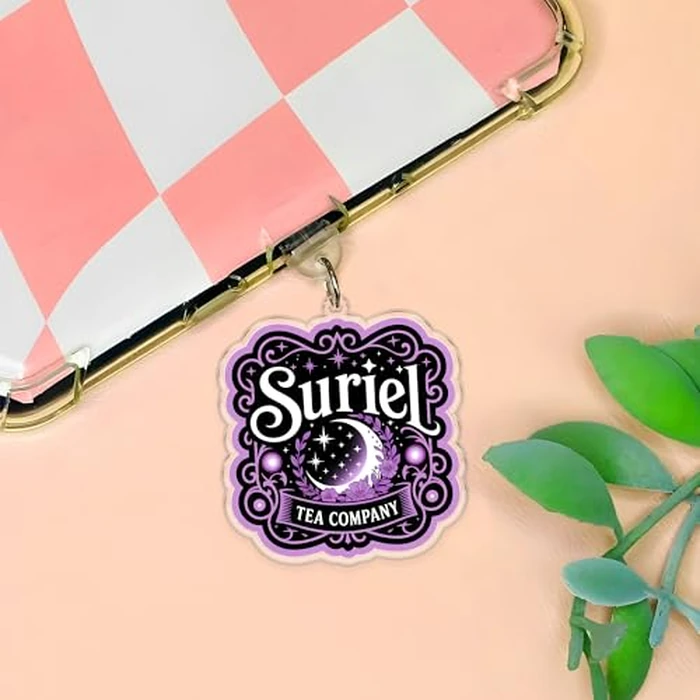 Suriel Tea Company Kindle Charms, Dust Plug Charm 1.5 Inches ACOTAR Bookish Book Club Romantasy Fantasy Reading Lightning/Type C Acrylic Material Accessories Kindle, Charms for E-Reader, Phone Gifts by Generic - Image 3