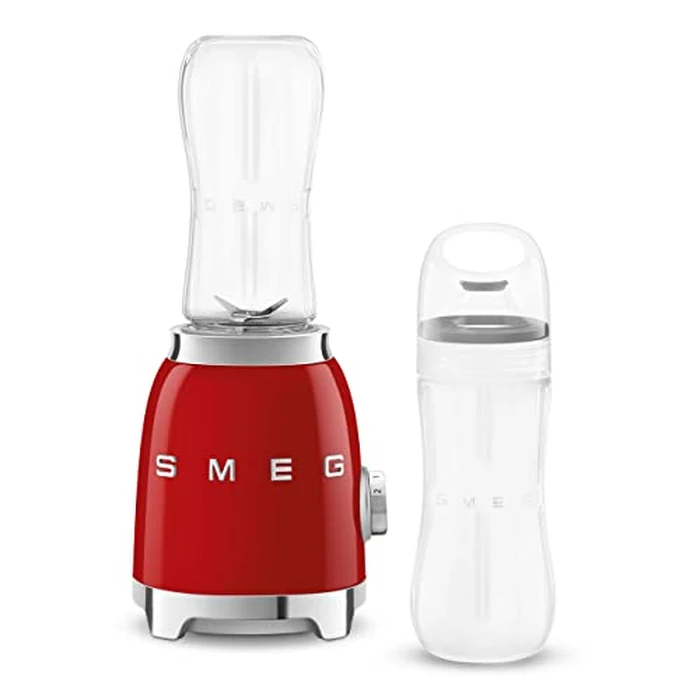 Smeg 50's Retro Style Personal Blender, 2 To-Go Bottles, 2 Speeds, 20 Oz, Compact Size, Red, PBF01RDUS by Smeg - Used - Acceptable condition - CA$61.92