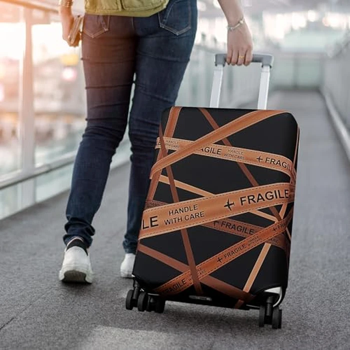 Explore Land Travel Luggage Cover Suitcase Protector Fits 23-26 Inch Case (Gold Fragile, M) by Explore Land - Image 6