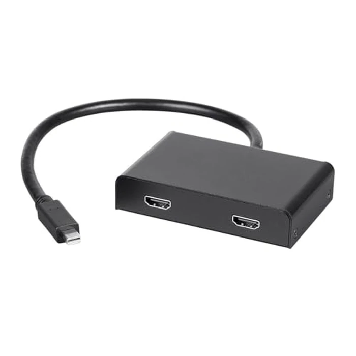 Monoprice 2-Port Mini DisplayPort 1.2 to HDMI Multi-Stream Transport (MST) Hub, Mini DP to HDMI, Ideal for Digital Signage, Churches, Conference Rooms, Black (121975) by Monoprice - Used - Acceptable condition - CA$3.65