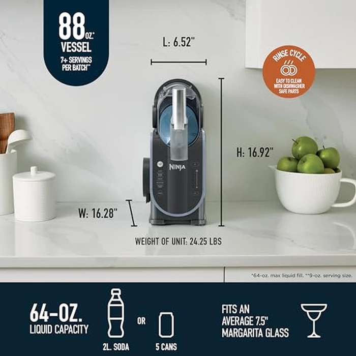 Ninja SLUSHi Professional Frozen Drink & Ice Machine with RapidChill Technology, Slushie Maker, 5 Preset Programs for Frozen Margaritas, Frappés, and More, FS301C (Canadian Version) by Ninja - Image 3