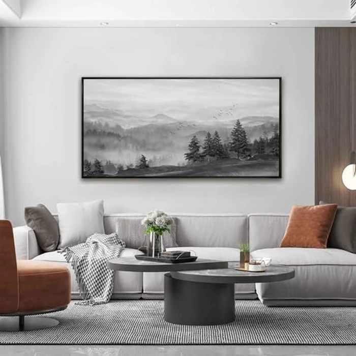 Forest Wall Art Home Decor 60x120 CM Black Art Nature Painting for Living Room Bedroom Kitchen Office Room Decor by Artexist - Image 2