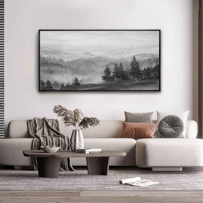 Forest Wall Art Home Decor 60x120 CM Black Art Nature Painting for Living Room Bedroom Kitchen Office Room Decor by Artexist - Image 3