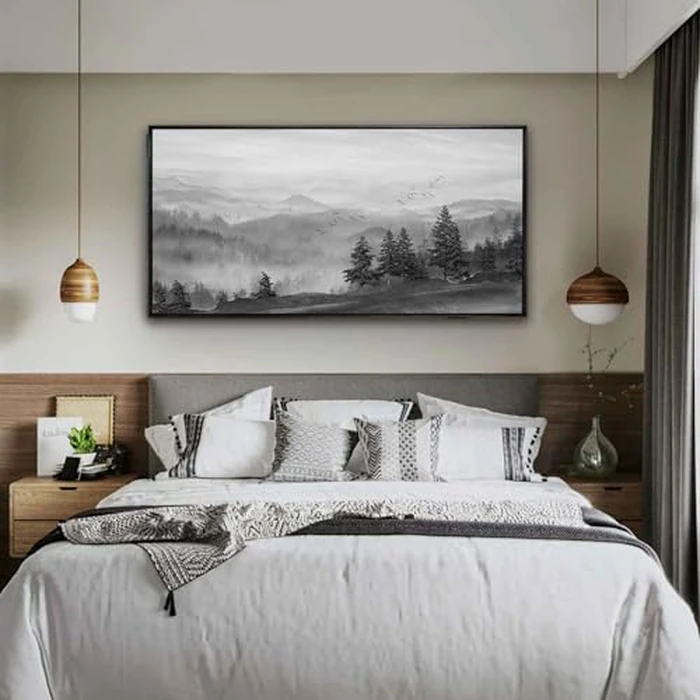Forest Wall Art Home Decor 60x120 CM Black Art Nature Painting for Living Room Bedroom Kitchen Office Room Decor by Artexist - Image 4