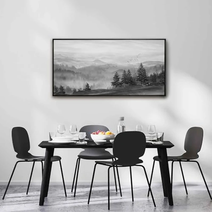 Forest Wall Art Home Decor 60x120 CM Black Art Nature Painting for Living Room Bedroom Kitchen Office Room Decor by Artexist - Image 5