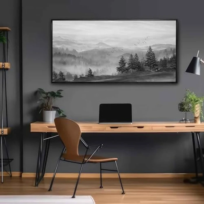 Forest Wall Art Home Decor 60x120 CM Black Art Nature Painting for Living Room Bedroom Kitchen Office Room Decor by Artexist - Image 7