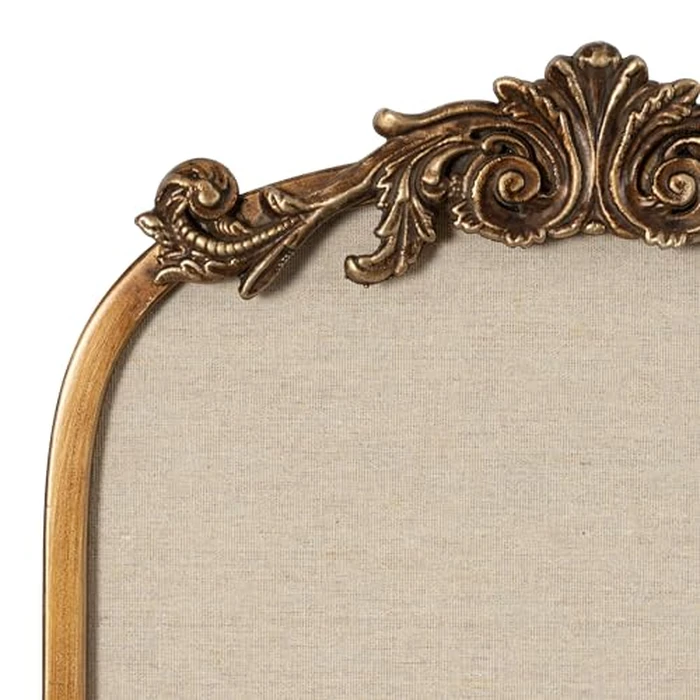 Kate and Laurel Arendahl Arch Pinboard; Gold; 13 x 25; Framed Arched Ornate Vintage Cork Board for Unique Display; Organization; and Decor Options by Kate and Laurel - Image 3