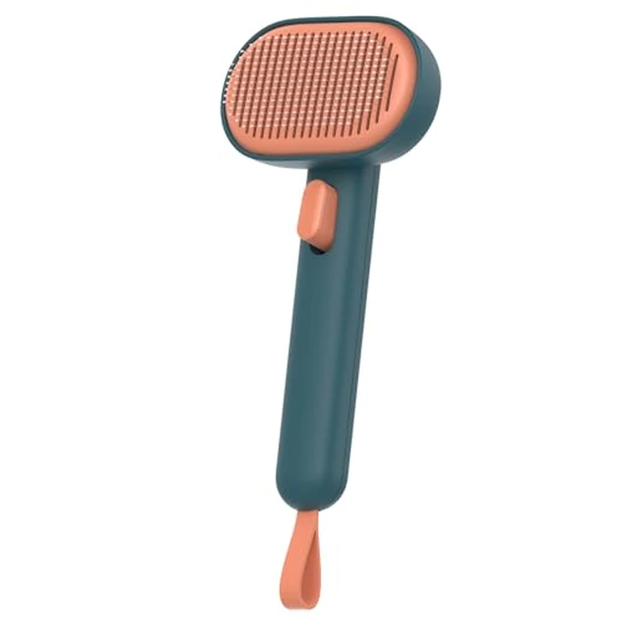 Aumuca Skin Friendly Self-Cleaning Slicker Brush for Dogs & Cats, Gentle Pet Grooming Tool for Shedding & Deshedding, Efficient Hair Remover for Long & Short Haired Pets by Aumuca - Used - Like New condition