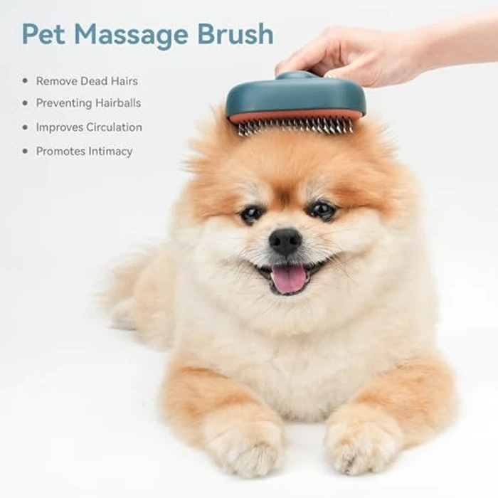 Aumuca Skin Friendly Self-Cleaning Slicker Brush for Dogs & Cats, Gentle Pet Grooming Tool for Shedding & Deshedding, Efficient Hair Remover for Long & Short Haired Pets by Aumuca - Image 5