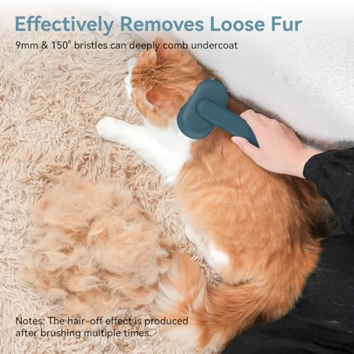 Aumuca Skin Friendly Self-Cleaning Slicker Brush for Dogs & Cats, Gentle Pet Grooming Tool for Shedding & Deshedding, Efficient Hair Remover for Long & Short Haired Pets by Aumuca - Image 6